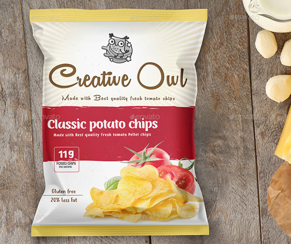 Chips, Snack Bag Mockup