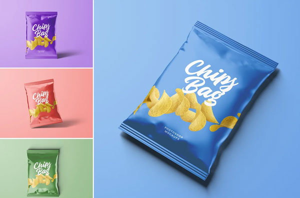 Chips Bag Packaging Mockups