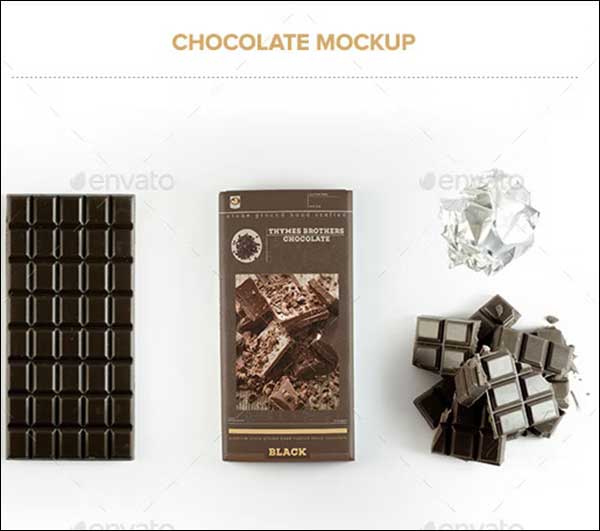 Chocolate Bar Packaging Mockup