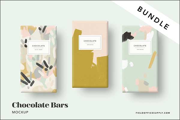 Chocolate Bar packaging Mockup Bundle