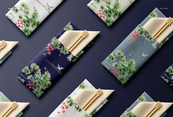 Chopsticks & Napkin Mockup Set