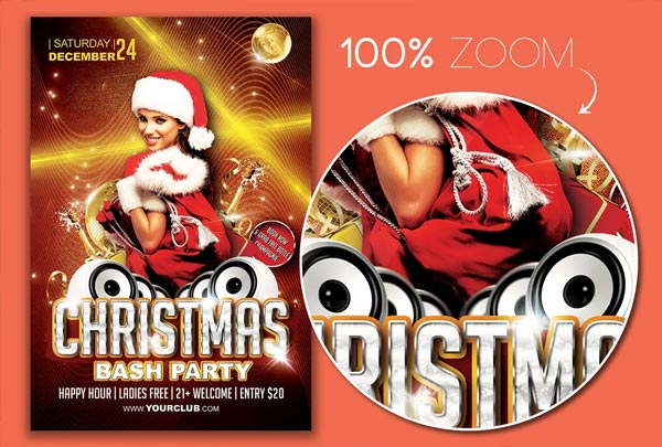 Classy Christmas Party Flyer Design Template
