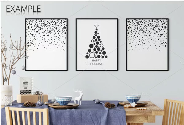 Christmas Frame And Wall Mockups Bundle