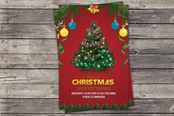 Christmas Party Flyer PSD Template