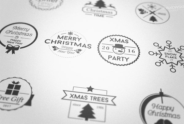Christmas Vector Badges Logos