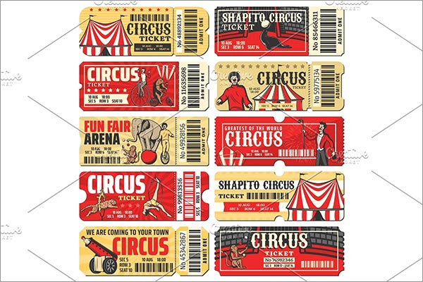 Circus Carnival Show Tickets Invitation Template