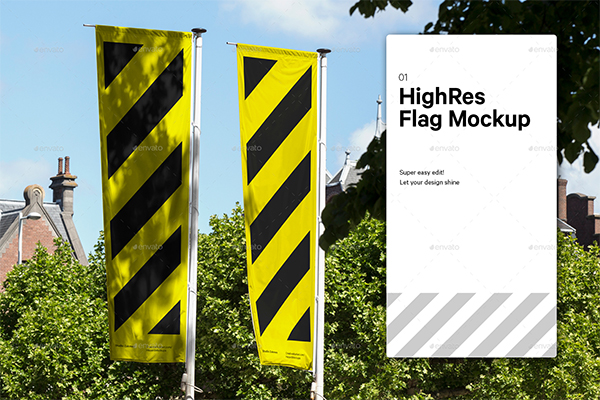 City Banner Flag Mockup