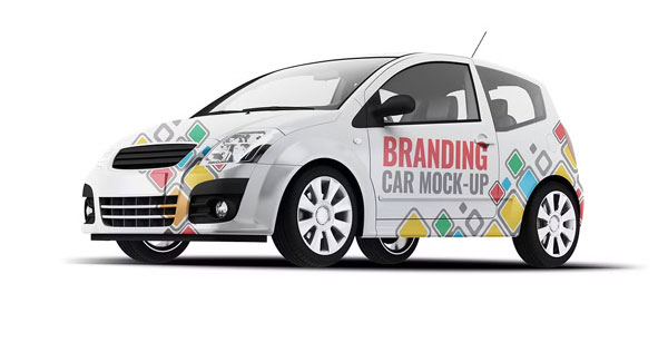 City Car Branding Mockup