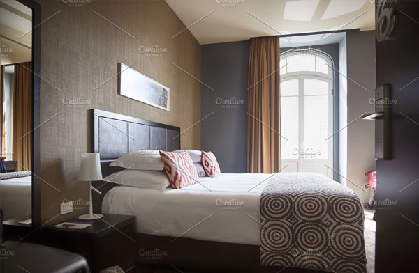Classic Hotel Room Containing Bed Mattress