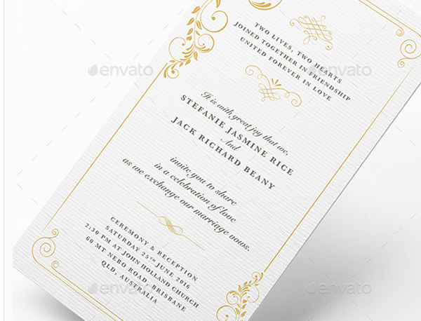Classic Letterpress Wedding Invitation