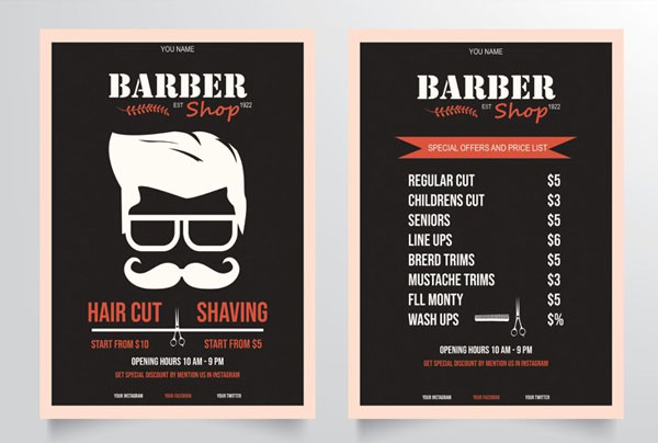 Classic Men Salon Flyer Template