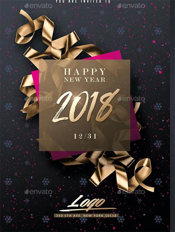 Classy New Year Invitation Template