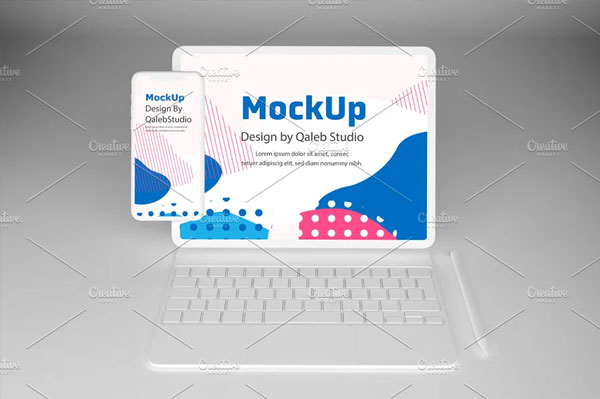 Clean Tablet Keyboard Mockup