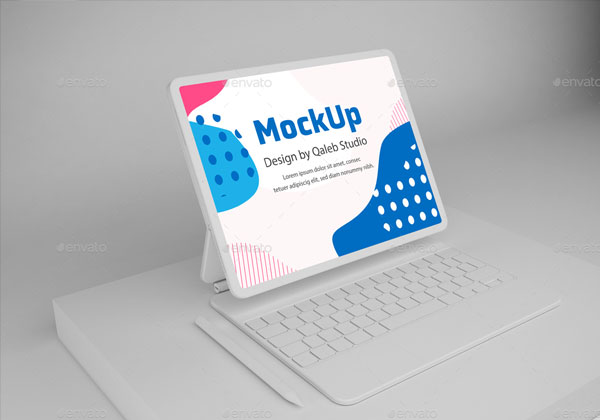 Clean Tablet Pro & Magic Keyboard Mockup