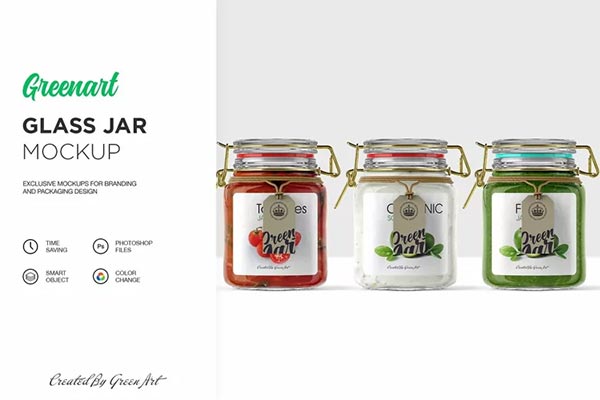 Clear Glass Jar Mockup