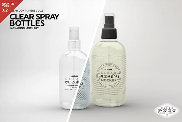 Square PET Plastic Bottles Packaging Mockup