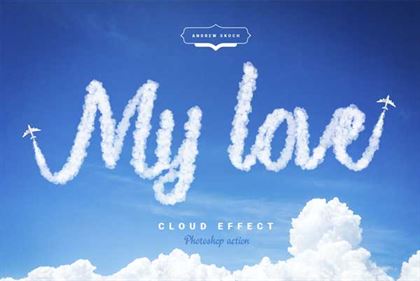 Cloud Text Photoshop Action