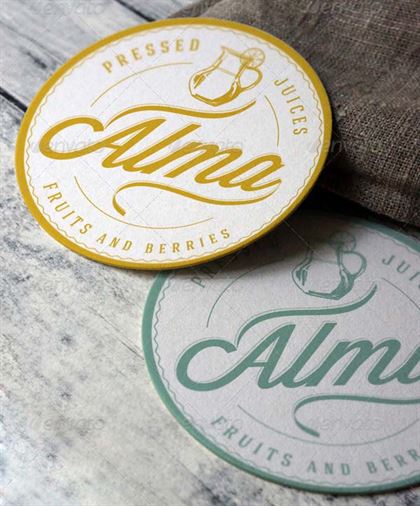 Coaster Round Label Mockup