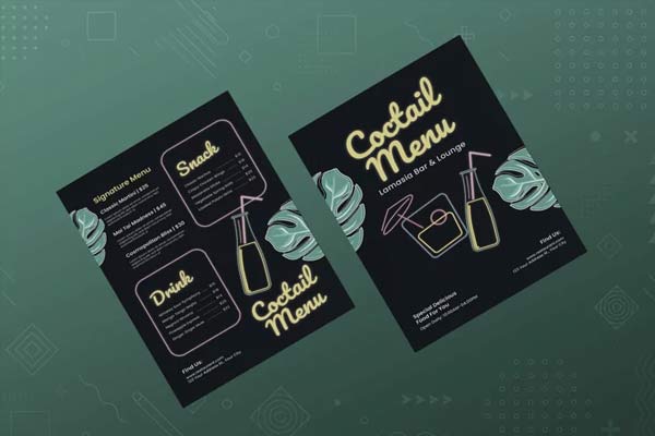 Cocktail Menu Design Template