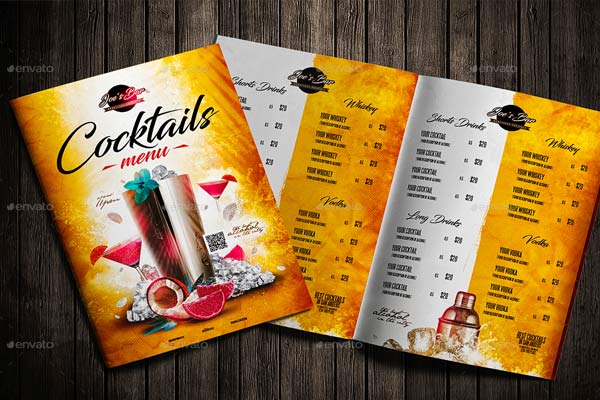 Cocktail Menu Editable Template