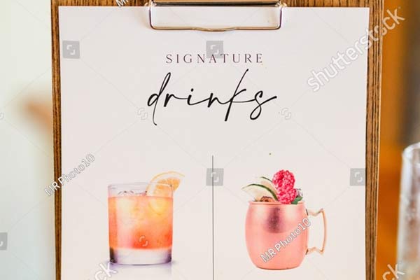 Cocktail Menu Printable Template