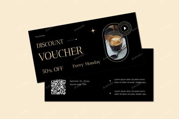 Coffe Shop Discount Voucher Mockup