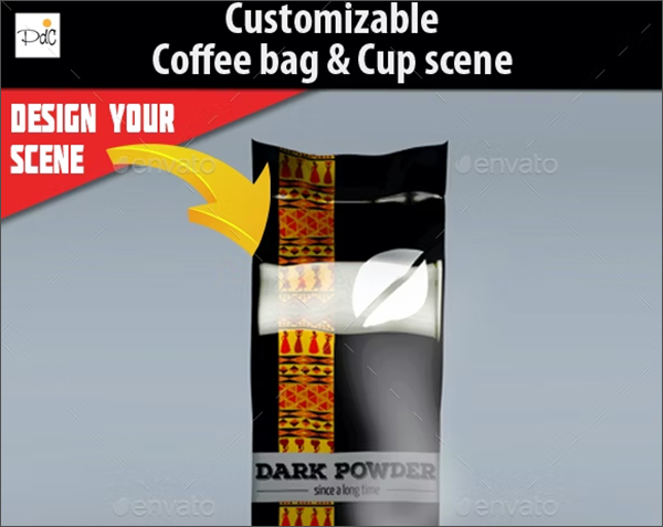 Coffee Bag & Cup Mock Up