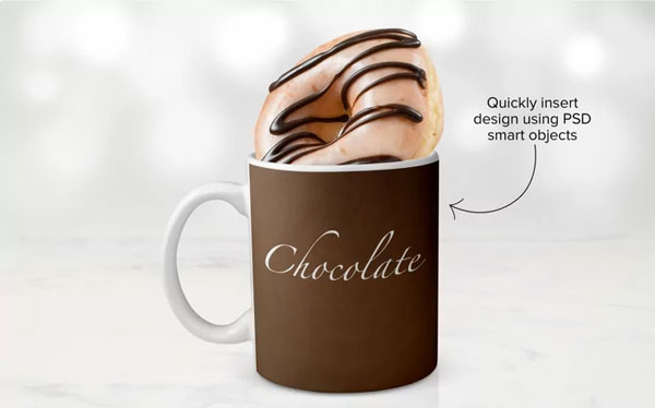 Coffee Mug Mockup with Donut