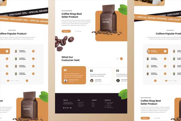 Coffee Shop Landing Page Download