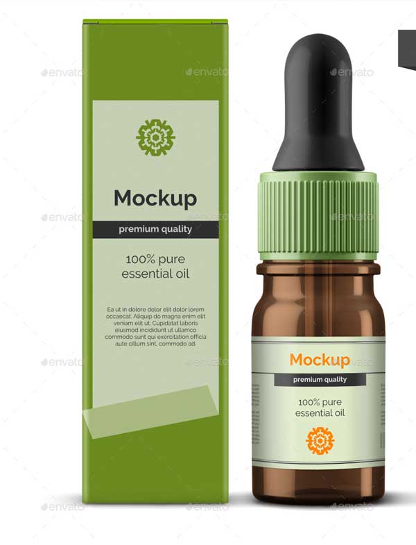 Color Glass Dropper Bottle Mockups