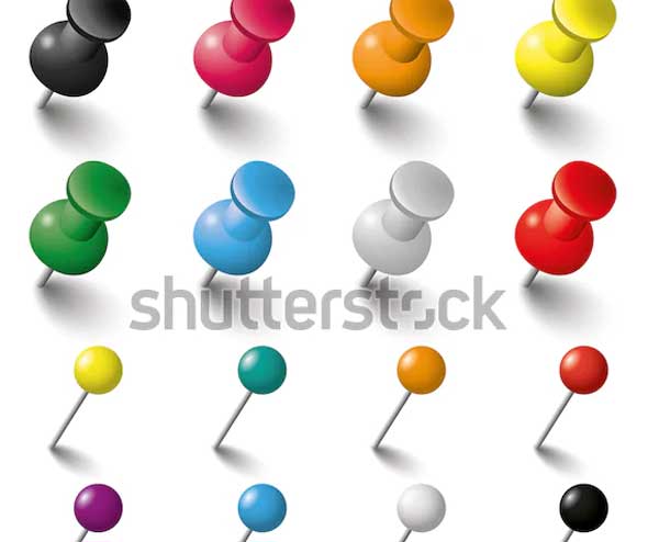 Colored Pins Mockups
