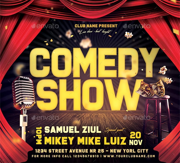 Standup Comedy Show Flyer Design Template