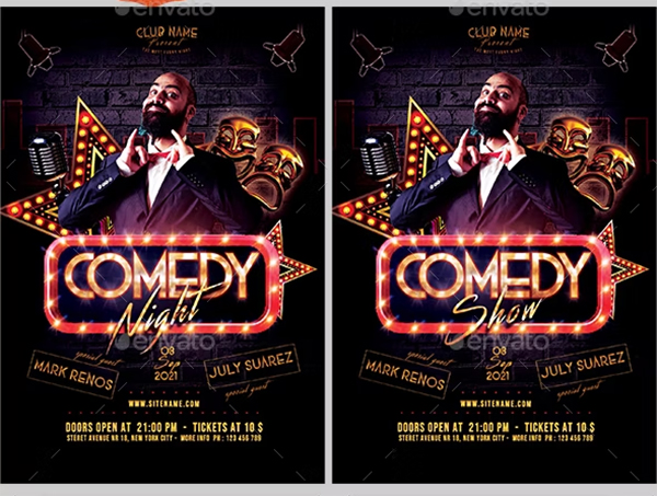 Comedy Show Flyer Design Template
