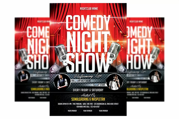 Comedy Show Flyer PSD Templates