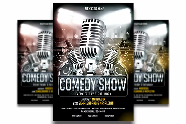 Comedy Show PSD Flyer Templates