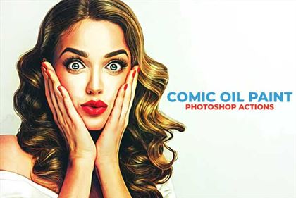 Comic Oil Paint Cloud Photoshop Actions