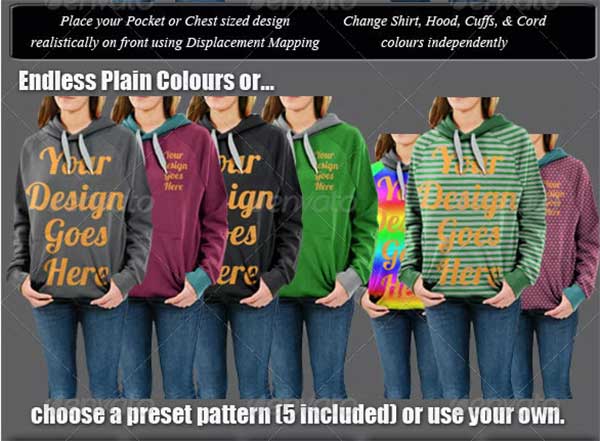 Complete Female Hoodie Mockup