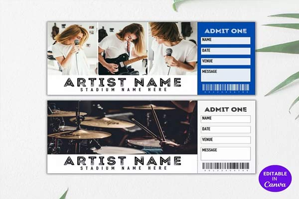 Concert Ticket Printable Template Download