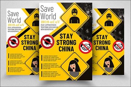 Corona Virus Fighting Flyer Template
