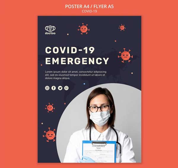 Corona Virus Free PSD Flyer Template