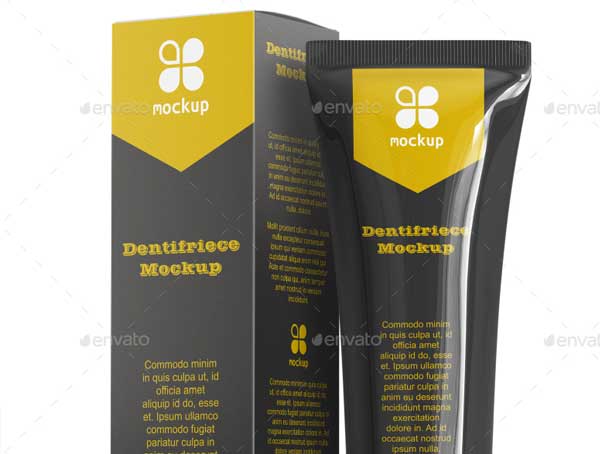 Cosmetic Cream Tube & Box Mockup Template