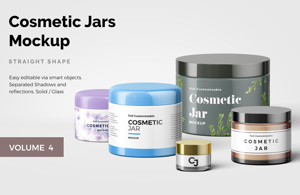 Cosmetic Jars Mockup