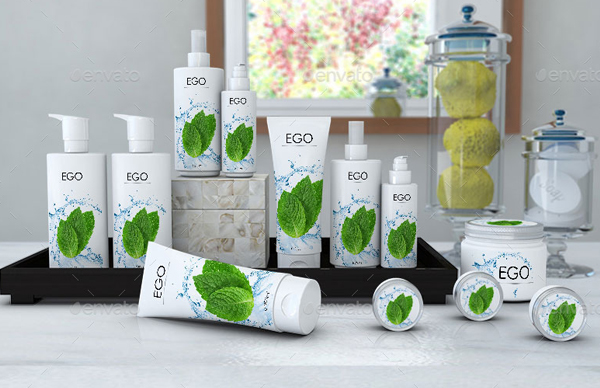 Cosmetics Bottles Jar Mockup