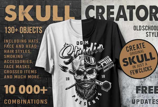 Creative Skull Photoshop Action Templates