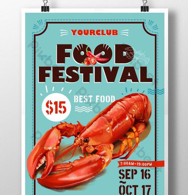 Creative Food Festival Lobster Promotion Flyer