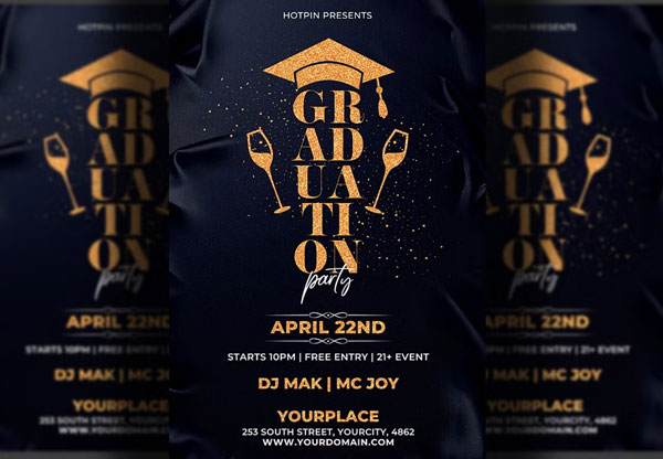 Creative Graduation Party Flyer Template