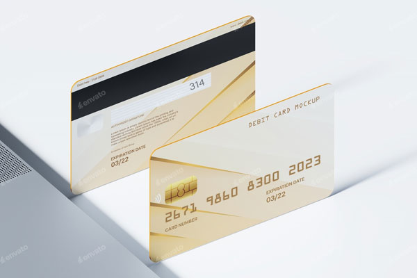 Credit Cards Mockup on Laptop