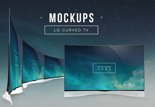Curved Ultra HD TV Mockups
