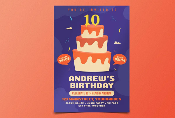 Customizable Birthday Flyer Template