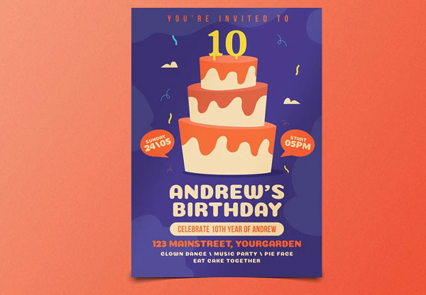 Customizable Birthday Party Flyer Template